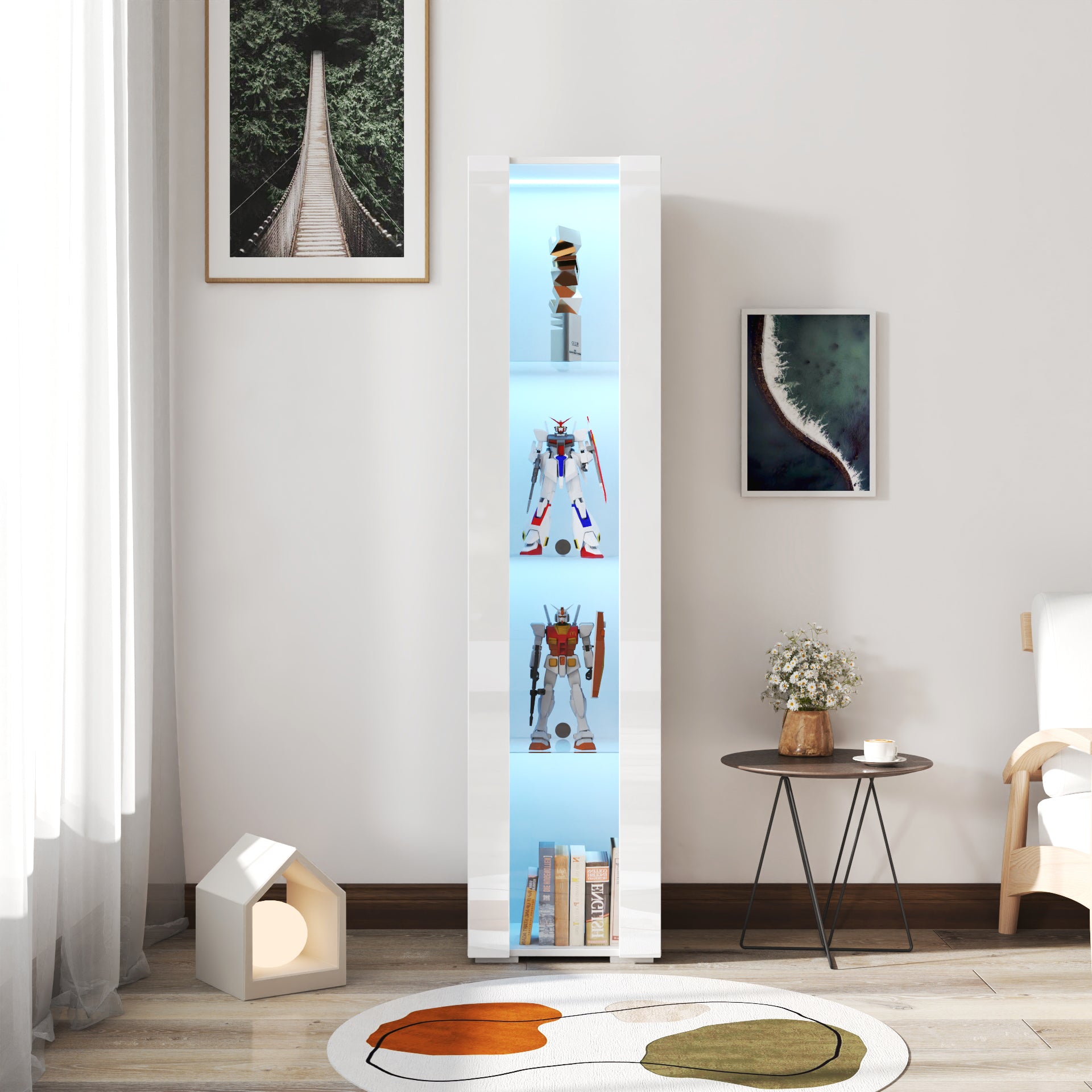 Side cabinet with aluminum strip lamp, image 1