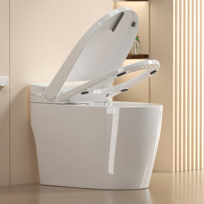 Unique Smart Toile, One Piece Toilet with Bidet Built In,Intelligent Toilet Auto Open/Close Seat. Bidet toilet with Dryer and Warm Water.WHITE image 4