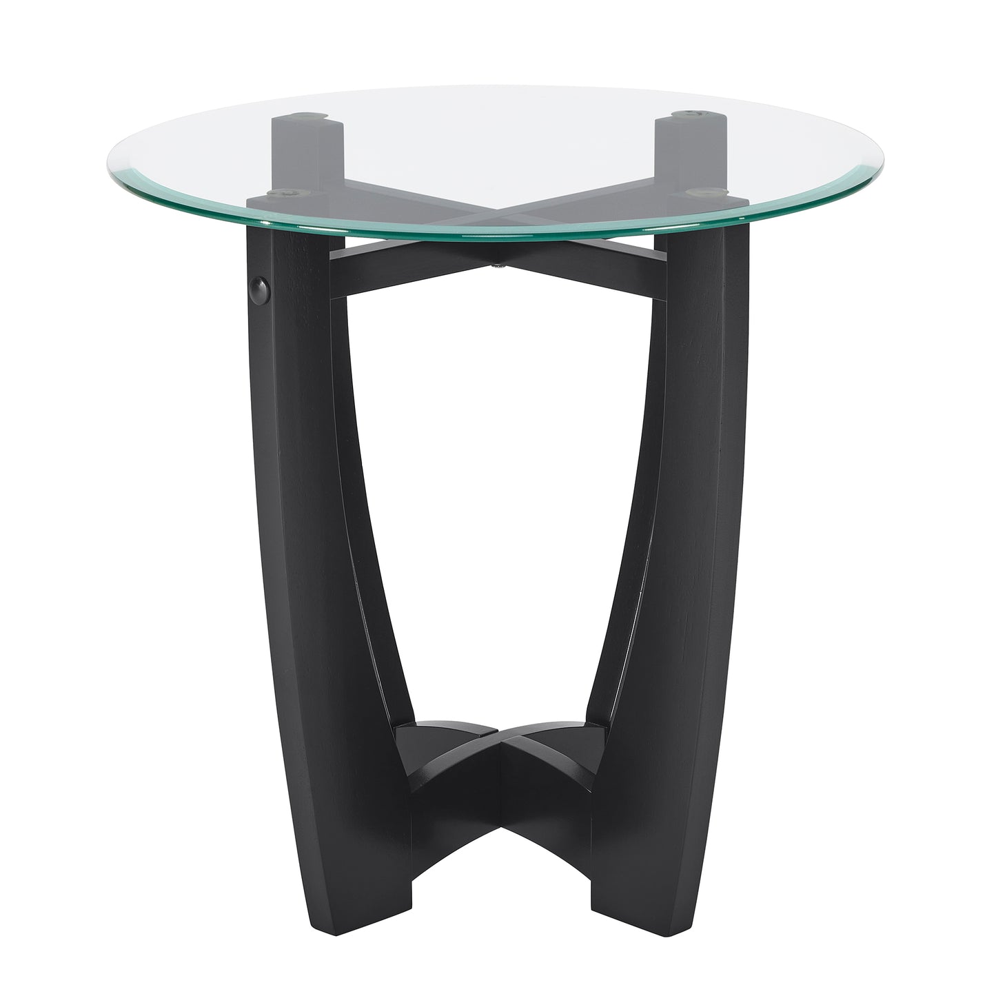 23.5 inch round glass coffee table, black round coffee table center table with glass top, small coffee table for living room, office and apartment image 11
