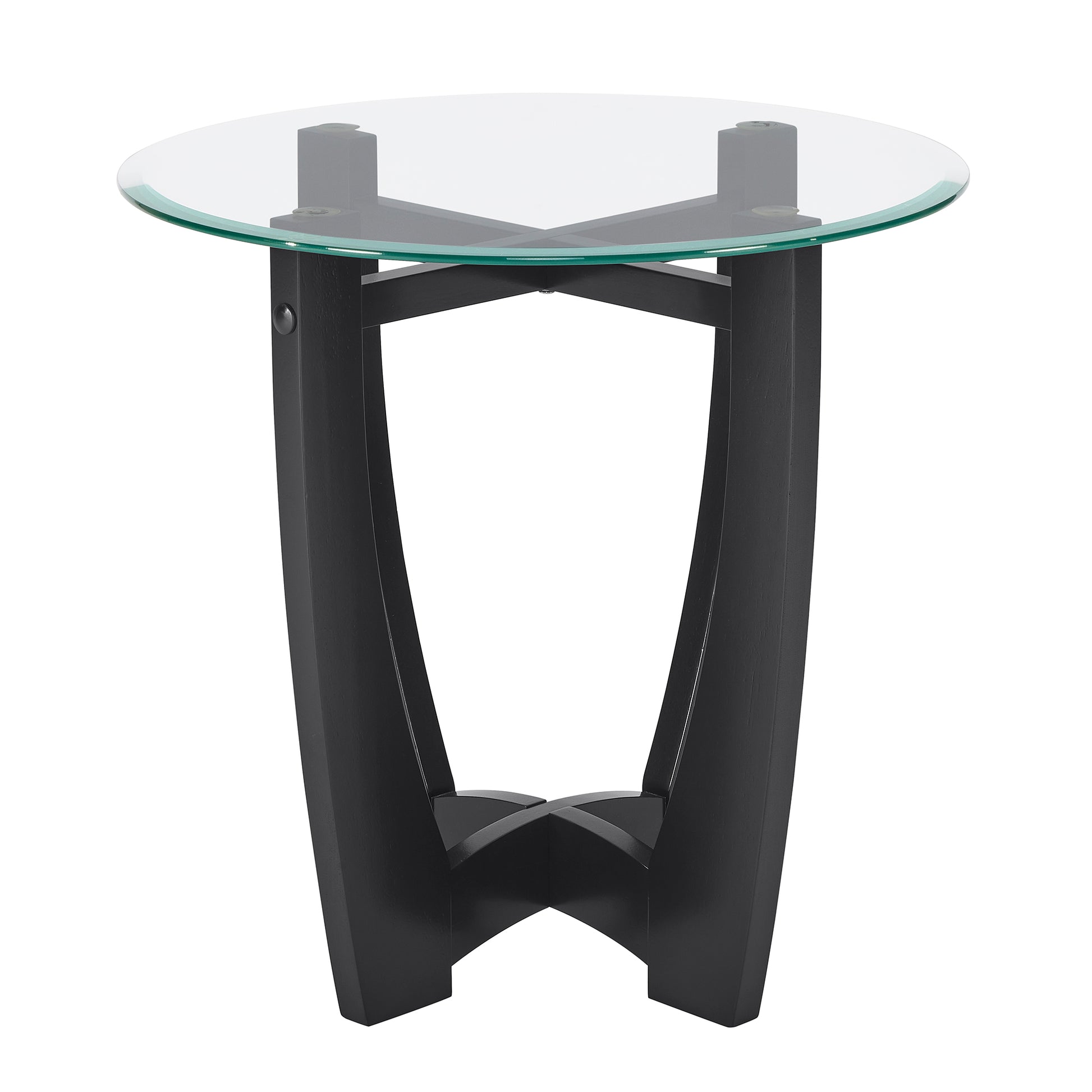 23.5 inch round glass coffee table, black round coffee table center table with glass top, small coffee table for living room, office and apartment image 11