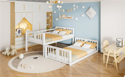 Twin Over Twin Bunk Bed with Ladder, White (Old SKU:N708P242163K) image 6