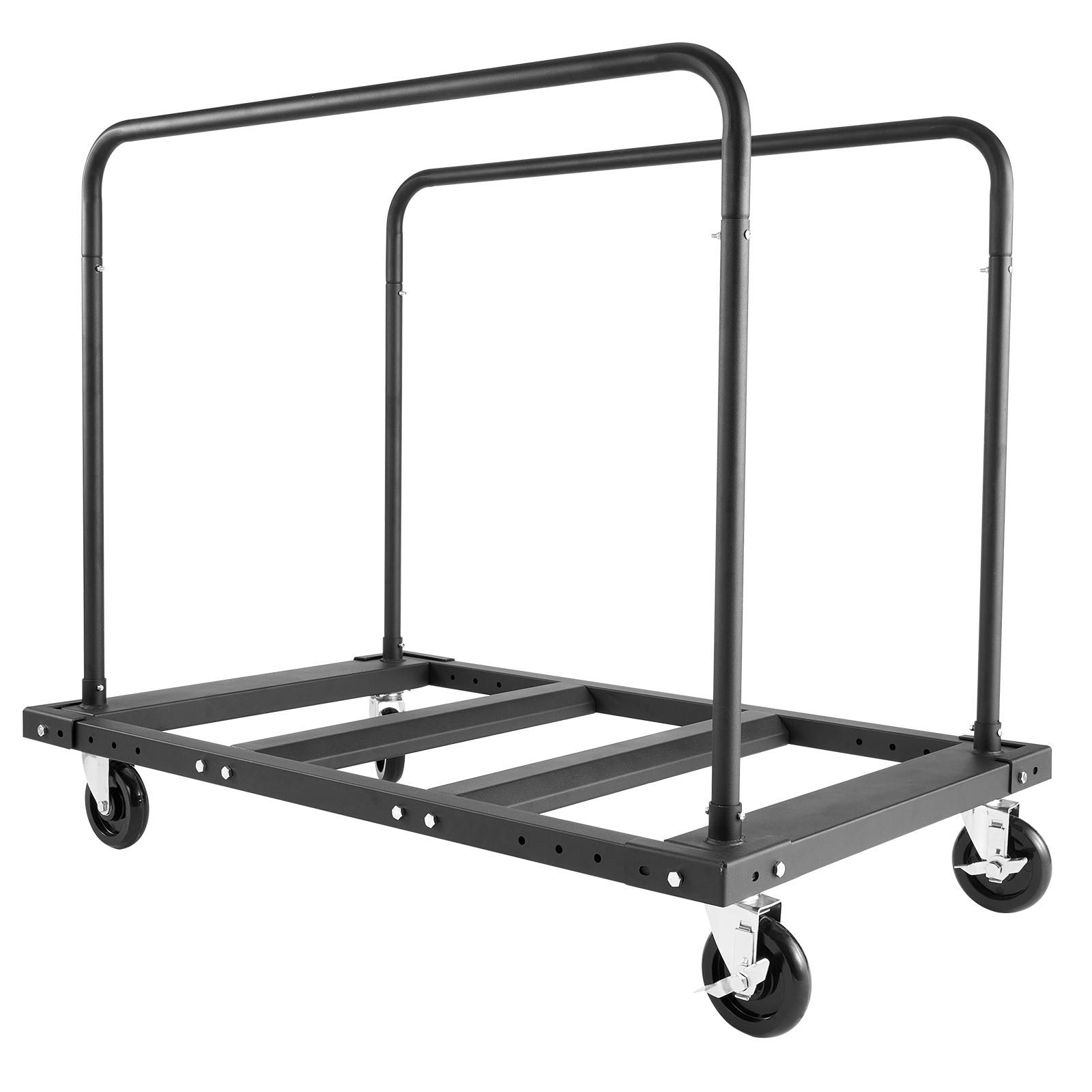 Drywall Cart Dolly, 1800 lbs Load Capacity, Steel Panel Truck Cart with 5 inch Swivel Casters, Lumber Drywall Dolly with Tie-Down Strap & 2 Side Handrails for Factory, Warehouse, Garage, Black image 3