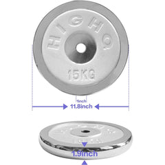 66LB Adjustable Chrome Cast Barbell Weights for Home Gym Workout