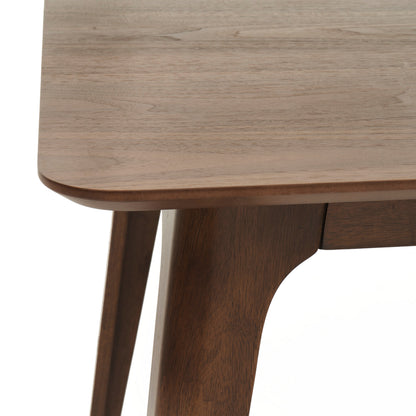 [Video] 5-Piece Dining Set 1 Table 4 Chairs, Rubberwood Frame, Faux Wood Tabletop, Retro - Elegant for Kitchen & Family Dining, Walnut+Light Gray (same sku: N759S002001D) image 12