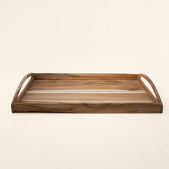 Handmade Serving & Decor Teak Wood Rectangle Tray-18 X 11 X 2.5 Inch