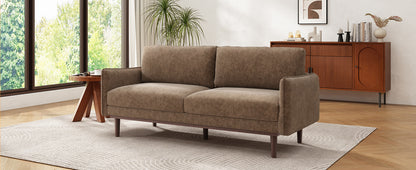 Modern Style Loveseat Sofa 75.75" Sofa Couch 2-seater Sofa with Spacious Seating Area for Living Room, Brown image 2