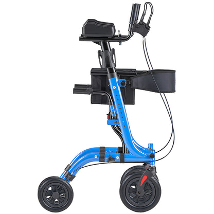 Rollator Walker with Seat for Seniors, Foldable Rolling Walker, Lightweight Aluminum Mobility Walking Aid with PU Solid Wheels, Adjustable Handle, Storage Bag, Cup/Cane Holder - Supports 300LBS image 9