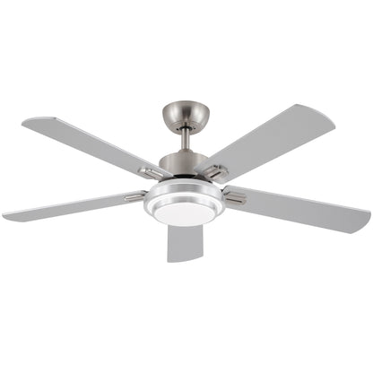 52 in. Indoor Brushed Nickel Ceiling Fan with Intergrated LED Light Kit with Remote Control, 5 Plywood Blades and Work with Smart APP image 6