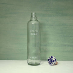 Drink More Glass Water Bottle with Ceramic Stopper - 750ML