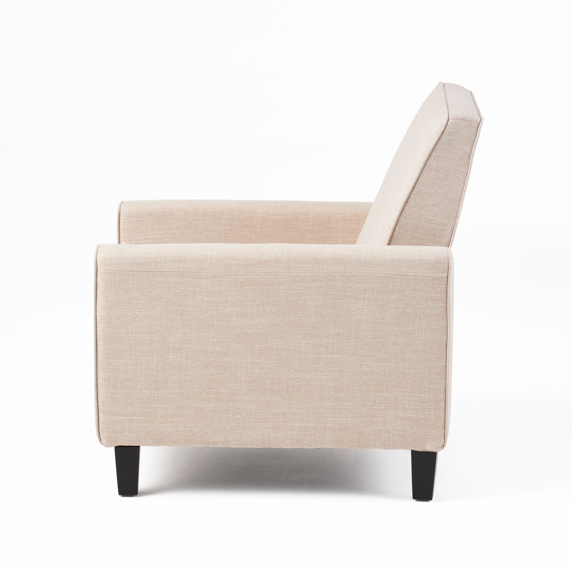 27.5" Push Back Recliner Chair Upholstered Recliner Armchair with Solid Beech Wood Legs for Living Room and Bedroom(Old SKU:52422.00FLBEI), Light Beige image 10