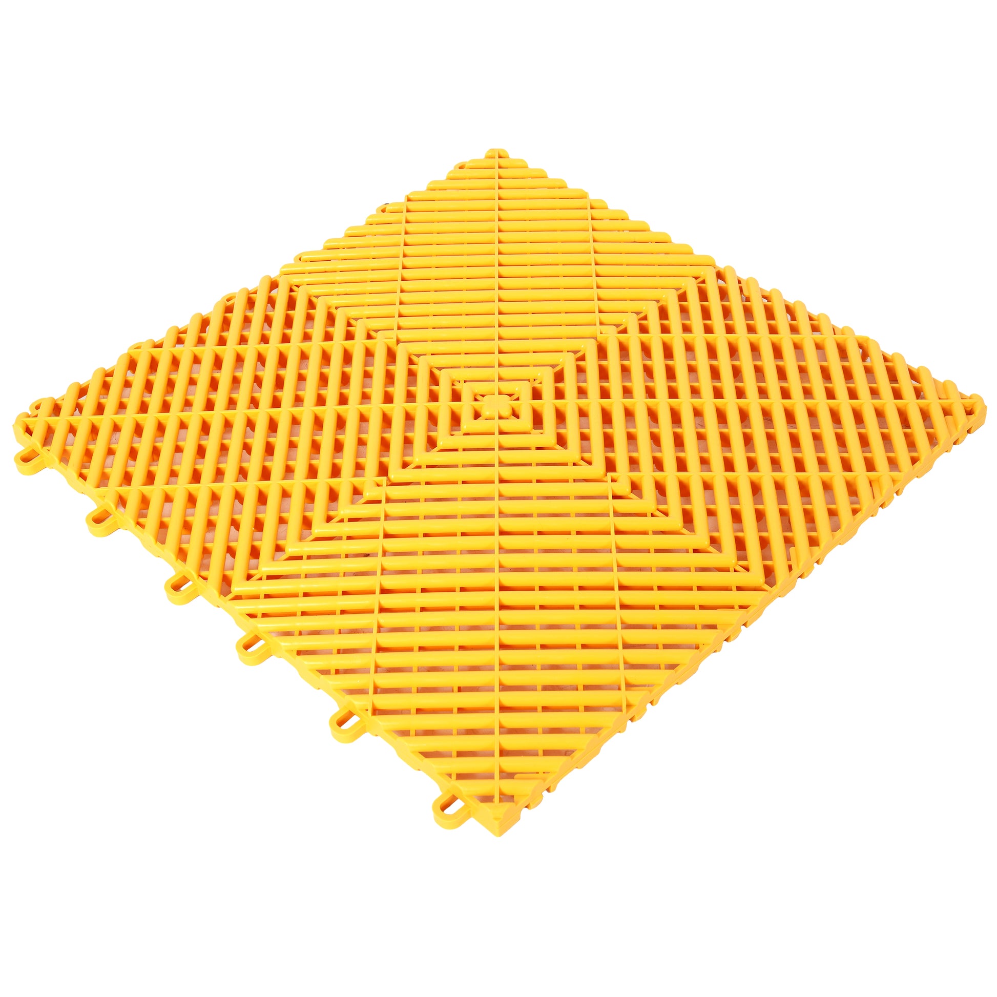 25pcs Plastic Garage Floor Mats,15.6"x15.6" Size,Non-Slip Interlocking Plastic Garage Floor Mat,Splicing Drainage Floor Tile and Shower Mat, for Garage, Garden, Kitchen & Outdoor, Yellow image 6