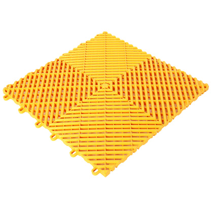 25pcs Plastic Garage Floor Mats,15.6"x15.6" Size,Non-Slip Interlocking Plastic Garage Floor Mat,Splicing Drainage Floor Tile and Shower Mat, for Garage, Garden, Kitchen & Outdoor, Yellow image 6
