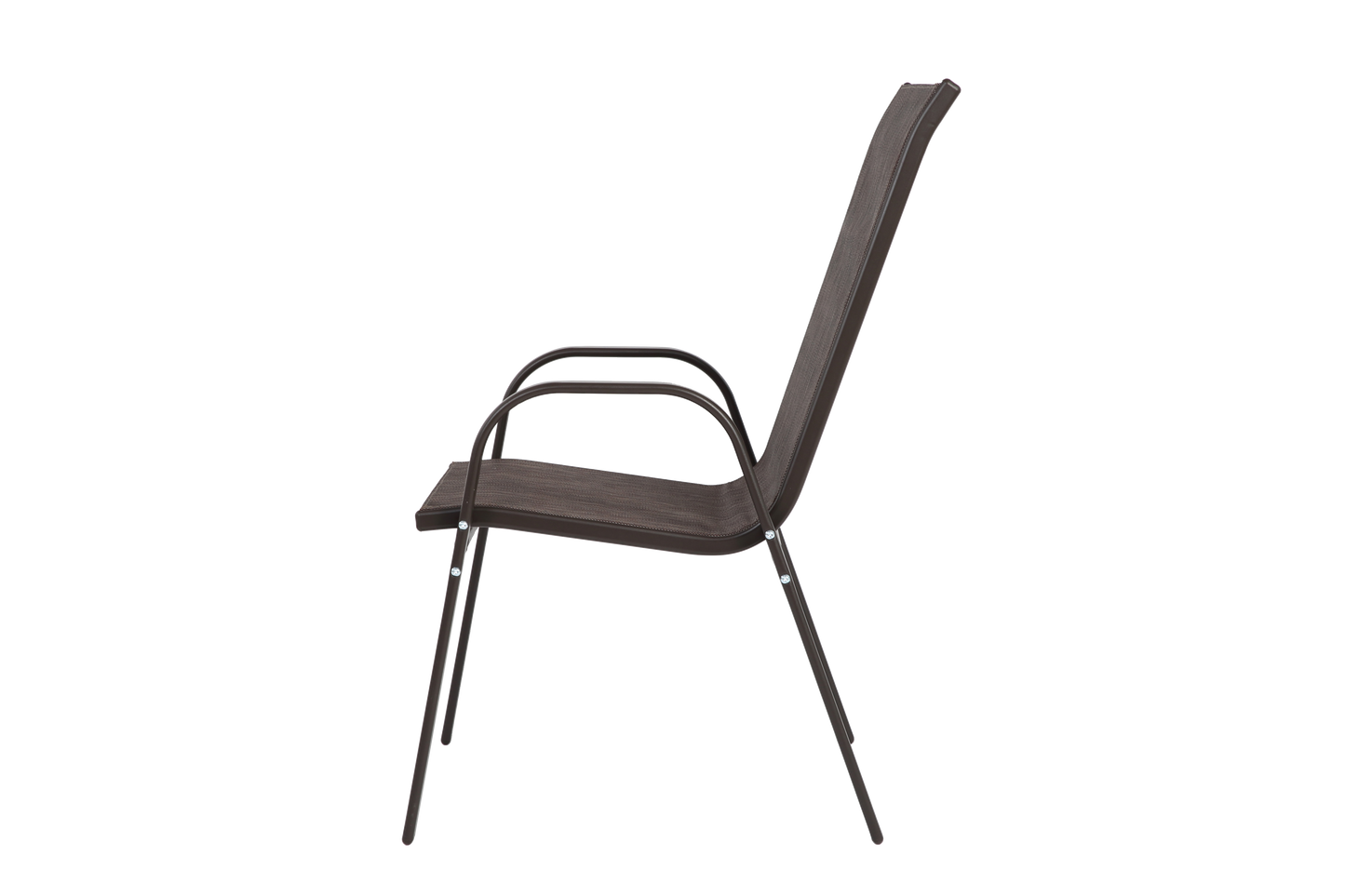 4 Piece Patio Chairs, Outdoor Camping Chairs with Breathable Textilene Fabric, Set of 2 Garden Chairs with Armrest High Backrest for Garden Patio Pool Beach Yard Space Saving (Brown) image 10
