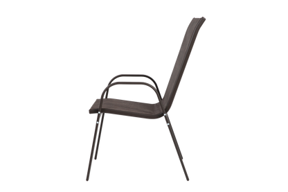 4 Piece Patio Chairs, Outdoor Camping Chairs with Breathable Textilene Fabric, Set of 2 Garden Chairs with Armrest High Backrest for Garden Patio Pool Beach Yard Space Saving (Brown) image 10