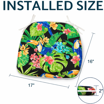 SAME AS W419P464780 Outdoor Patio Chair Cushions, Water-Repellent U-Shape Thick Foam Seat Cushions with Ties17"x16"x2" All-WeatherCushions for Garden Patio & Dining Chairs Set of 4-Rich Forest Green image 6