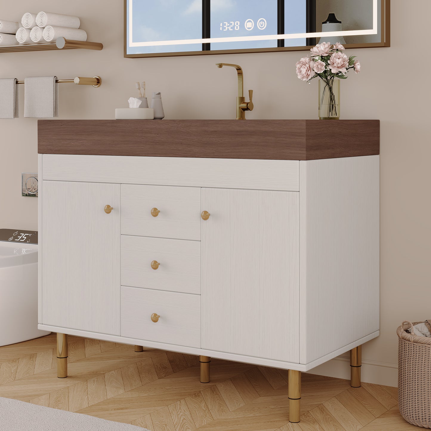 36 in Modern Free-standing Bathroom Vanity with Ceramic Sink & Ample Storage image 7