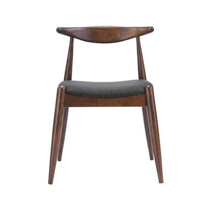 [Video] 5-Piece Dining Set 1 Table 4 Chairs, Rubberwood Frame, Faux Wood Tabletop, Retro - Elegant for Kitchen & Family Dining, Walnut+Charcoal (same sku: N759S002001F) image 10