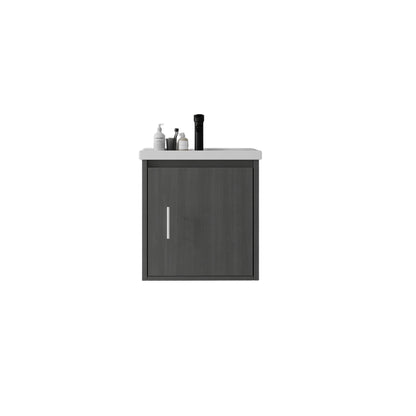 20 Inch Floating Bathroom Vanity with Sink, Soft-Close Door,Ceramic Sink,Plywood, Grey image 7