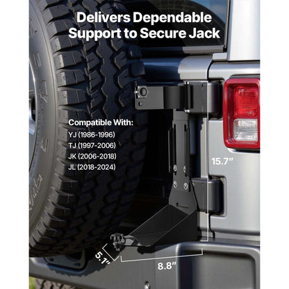 High Lift Off Road Jack Mount Bracket Fit Jeep Wrangler YJ/TJ/JK/JL 1986-2024 image 6
