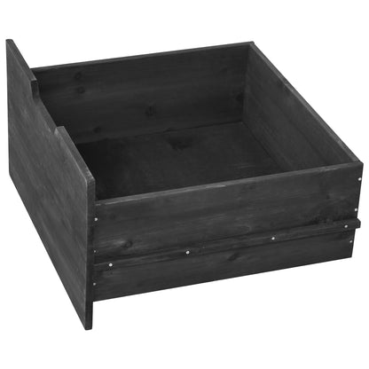 K&K 80.5" Outdoor Kitchen Island for Big Green Egg& Blackstone Griddle, Solid Wood Grill Cart Table with Stainless Steel Top, Drawer for Large Big Green Egg and 21"/28" Blackstone Griddle, Black image 4
