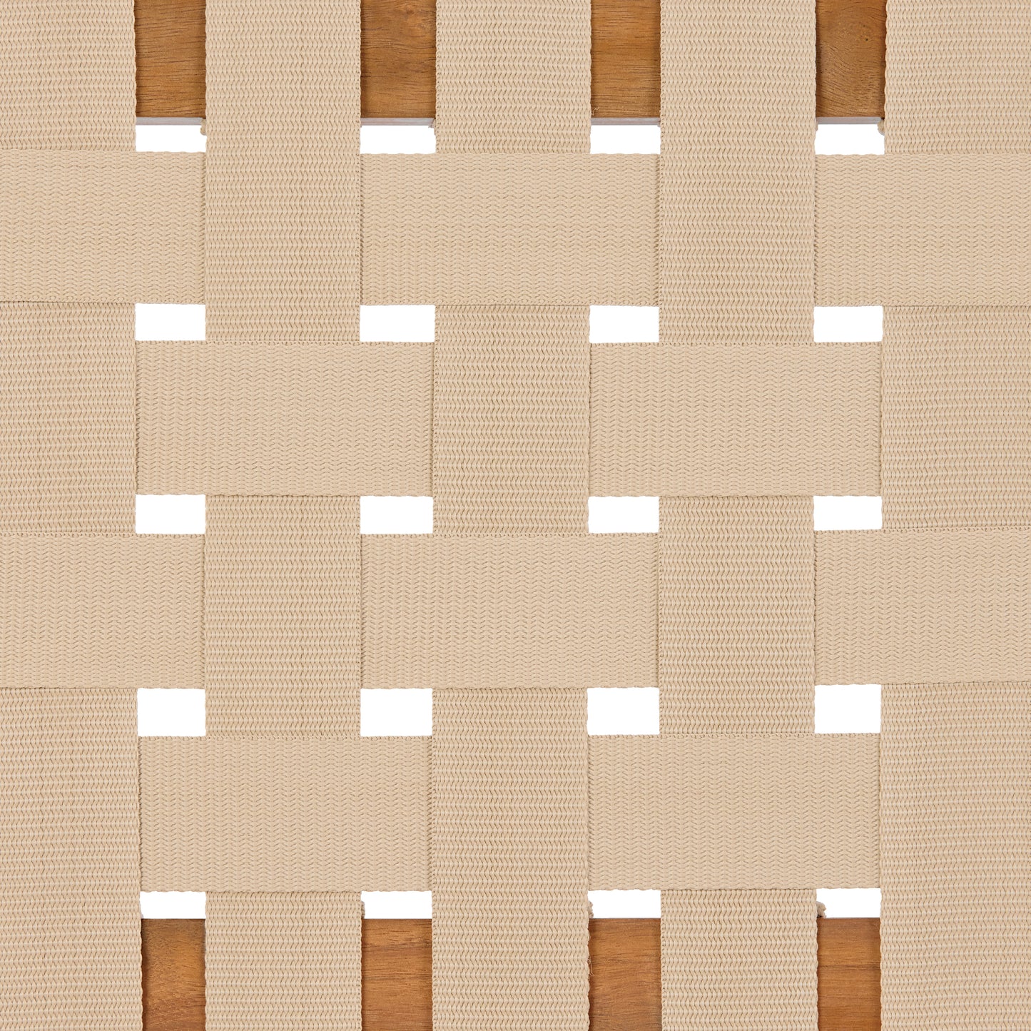 30.5 Inch Seat Height Outdoor Acacia Solid Wood Patio Furniture Set, Beige Pe Woven Rope, Breathable and Comfortable,Indoor & Outdoor Use,Teak Finish+Beige Rope(set of 5) image 10