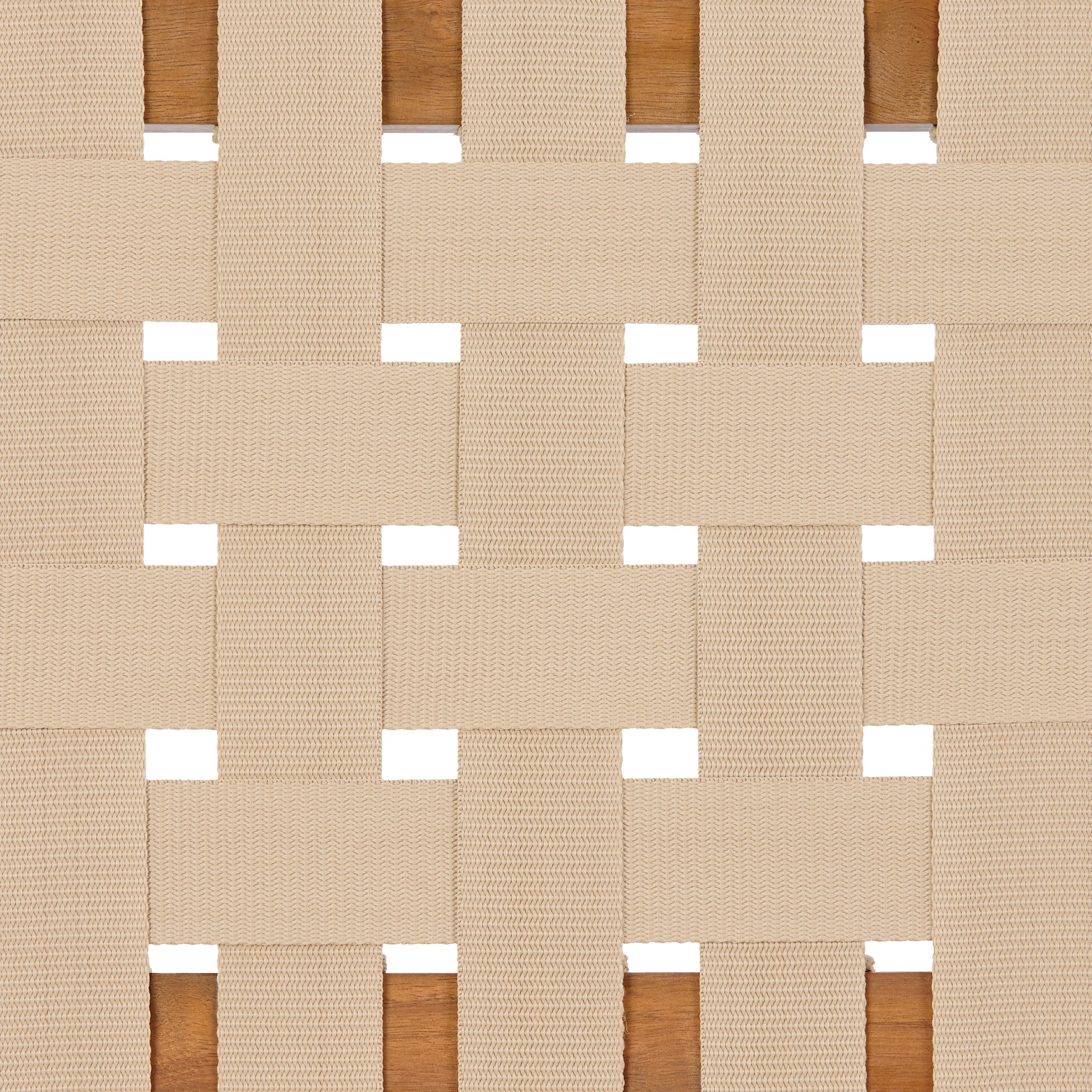 30.5 Inch Seat Height Outdoor Acacia Solid Wood Patio Furniture Set, Beige Pe Woven Rope, Breathable and Comfortable,Indoor & Outdoor Use,Teak Finish+Beige Rope(set of 5) image 10