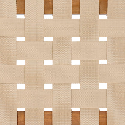 30.5 Inch Seat Height Outdoor Acacia Solid Wood Patio Furniture Set, Beige Pe Woven Rope, Breathable and Comfortable,Indoor & Outdoor Use,Teak Finish+Beige Rope(set of 5) image 10