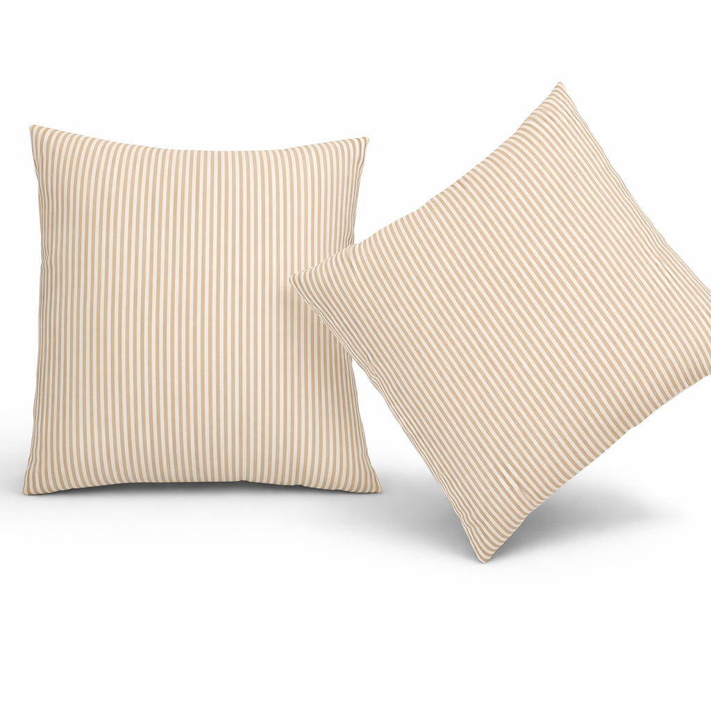 6 Pack Outdoor Pillow Covers ONLY 18x18 Inch, Water-Repellent Decorative Cushion Covers for Patio Furniture, Garden, Porch, Balcony and Outdoor-Beige Cabana Striped image 5