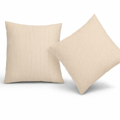 6 Pack Outdoor Pillow Covers ONLY 18x18 Inch, Water-Repellent Decorative Cushion Covers for Patio Furniture, Garden, Porch, Balcony and Outdoor-Beige Cabana Striped image 5