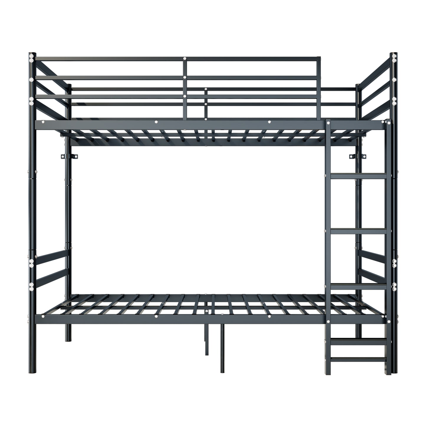 Bunk Bed Twin Over Twin for Kids/Teens/Adults Duty 2 Decker Bed with Flat Ladder, Metal Space Saver Bed with Stairs, Black image 11