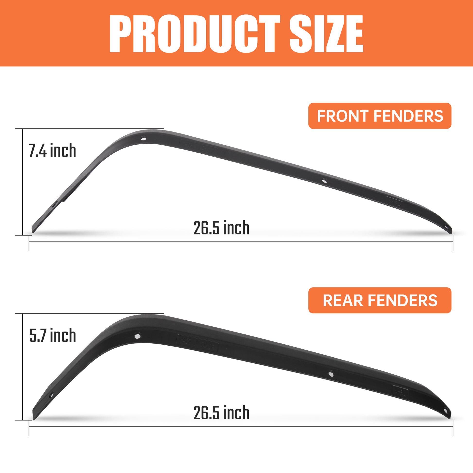Front & Rear Fender Flares Compatible with 2007-2017 Jeep Wrangler JK JKU, Off-Road Wheel Flares Liner 4 PCS image 3