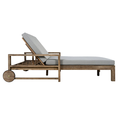 TREXM 1-Piece Farmhouse-styled Wooden Outdoor Sunbed for Ultimate Relaxation Outdoor Daybed Seating 2 People for Poolside, Garden and Backyard (Grey) image 7