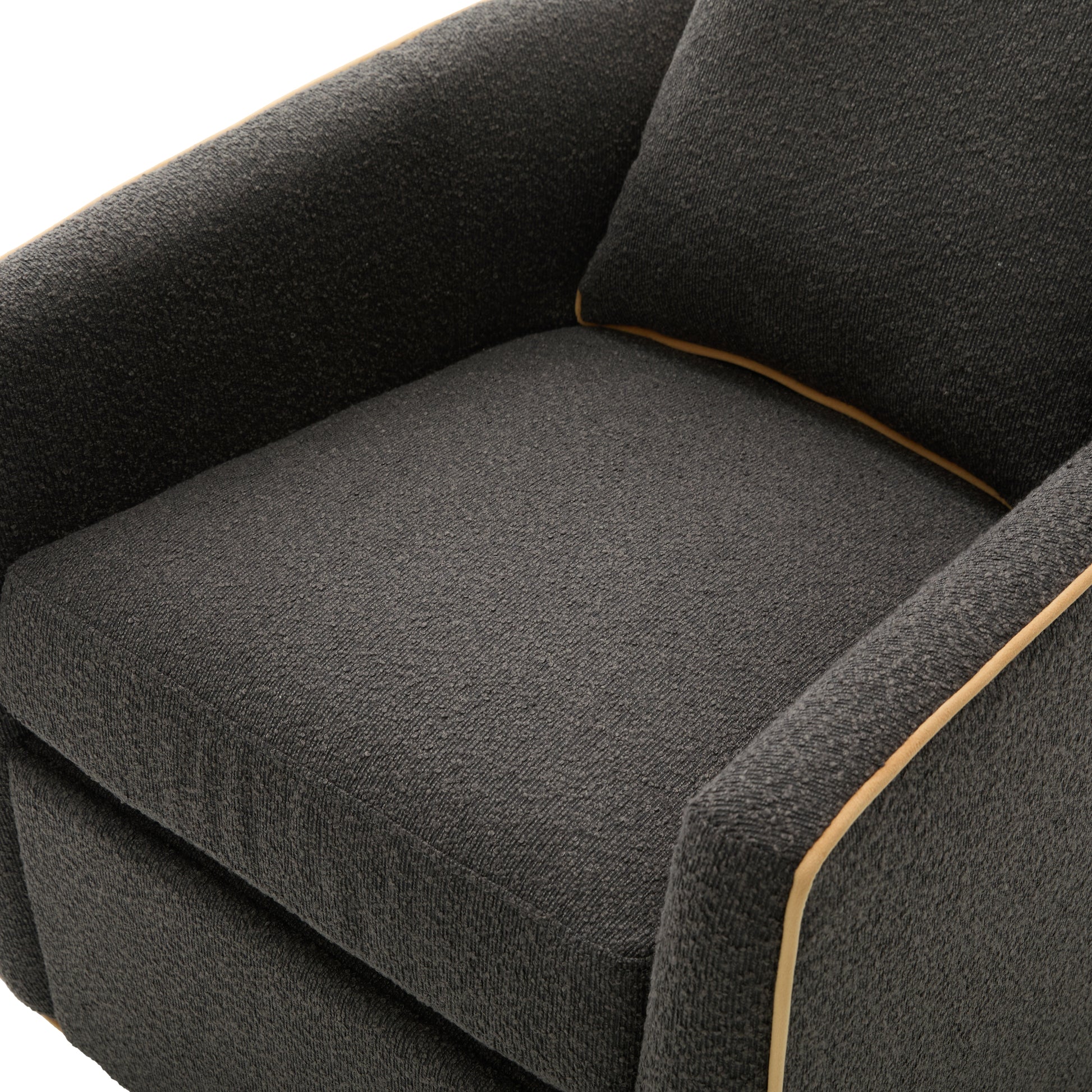 Swivel Accent Chair Upholstered Club Chair Barrel Sofa Chair for Living Room, Reading Corner, and Small Spaces, Dark Grey image 12