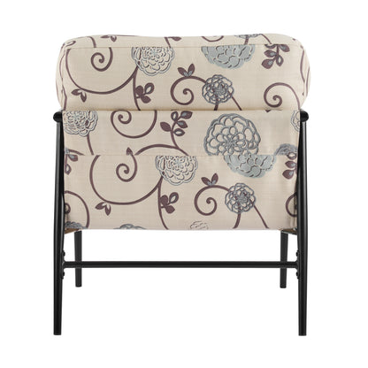 27.56" Modern Accent Chair with Plush Cushions, Minimalist Metal Frame, and Wooden Armrest Design – Perfect for Cozy Living Room, Bedroom, or Office Seating image 5