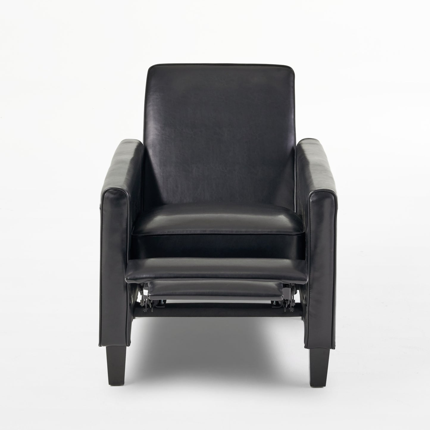 27.5" Push Back Recliner Chair Upholstered Recliner Armchair with Solid Beech Wood Legs for Living Room and Bedroom(Old SKU:52422.00PUBLK), Black image 7