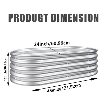 2Pcs 4x2x1ft Raised Garden Bed Kit, Galvanized Planter Raised Garden Beds for Outdoor for Vegetables,Flowers &Herbs, Heavy Duty, Rust-Resistant, Easy Assembly image 9