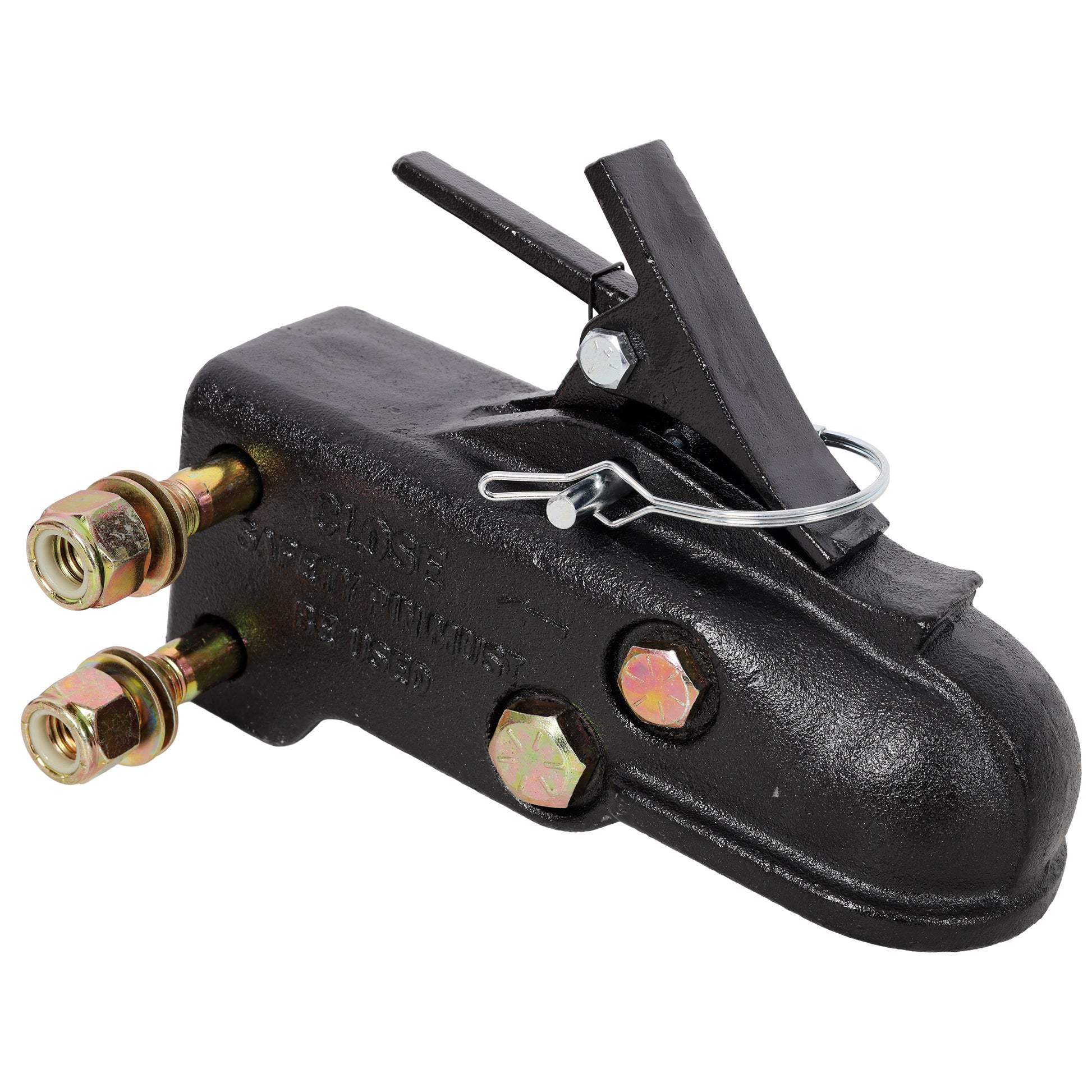 2-5/16 Inch Adjustable Channel Mount Trailer Coupler, 15000 LBS Heavy Duty Cast Steel Sleeve-Lock Coupler, Black Finish with Complete Mounting Hardware Kit image 2