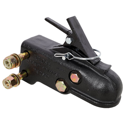 2-5/16 Inch Adjustable Channel Mount Trailer Coupler, 15000 LBS Heavy Duty Cast Steel Sleeve-Lock Coupler, Black Finish with Complete Mounting Hardware Kit image 2
