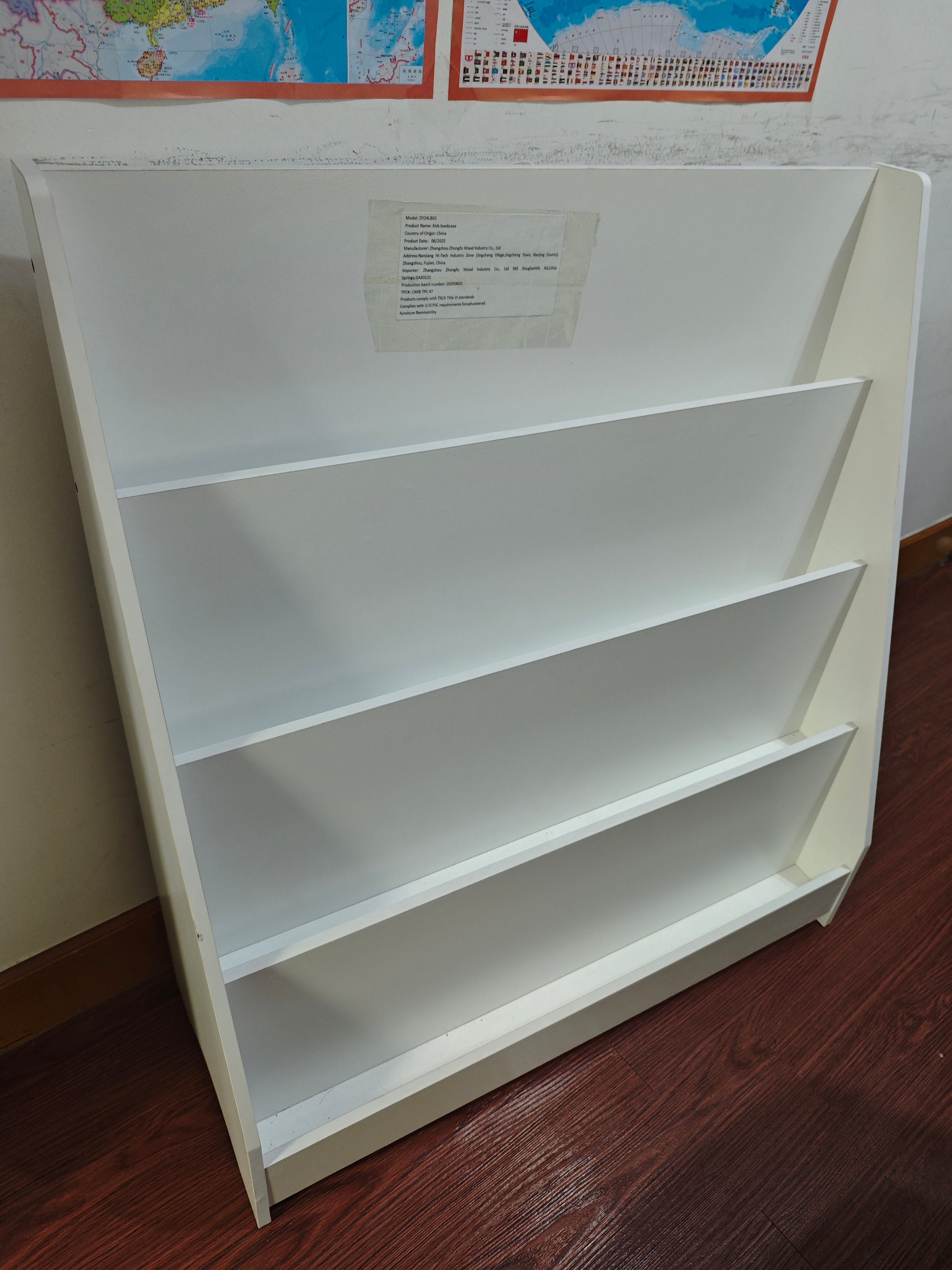 4-Tier Kids Bookshelf, Toddler Book Display Shelves, Helps Keep Bedrooms, Playrooms, and Classrooms Organized,White image 3