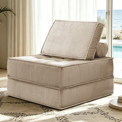66.9 inch modular sofa, single seater, double-layer multi-combination, skin-friendly fabric, DIY suitable for living rooms, study rooms, bedrooms, and other spaces.Camel image 1