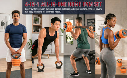 66LB Adjustable Dumbbell Set, 4-in-1 Convertible Weights, Dumbbells, Barbell, Kettlebells for Home Gym Workouts image 4