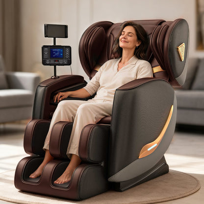 Massage Chair Full Body and Recliner, Zero Gravity Massage Chairs, 8 Fix Rollers, Airbags, Heating, Foot Massage, Auto Modes, Bluetooth Speaker and Touch Control Screen for Home and Office image 3