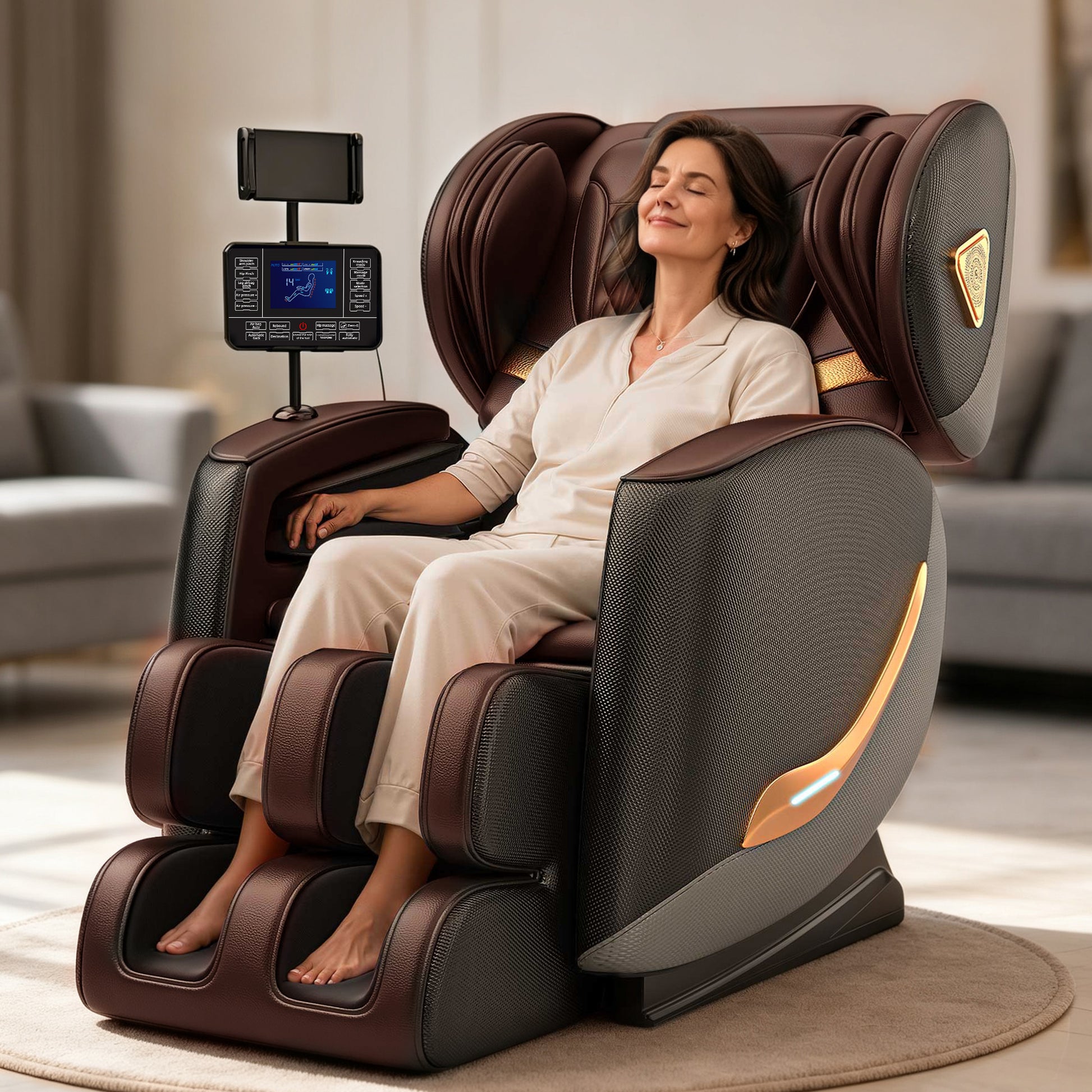 Massage Chair Full Body and Recliner, Zero Gravity Massage Chairs, 8 Fix Rollers, Airbags, Heating, Foot Massage, Auto Modes, Bluetooth Speaker and Touch Control Screen for Home and Office image 3