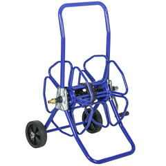 Outsunny Garden Hose Reel Cart, Hold Up to 98' of 5/8" Hose (Hose Not Included), Portable Water Hose Cart with Wheels for Yard, Lawn, Blue