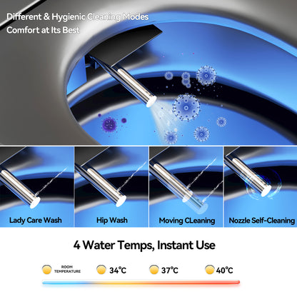 Unique Smart Toile, One Piece Toilet with Bidet Built In,Intelligent Toilet Auto Open/Close Seat. Bidet toilet with Dryer and Warm Water.Gray image 11