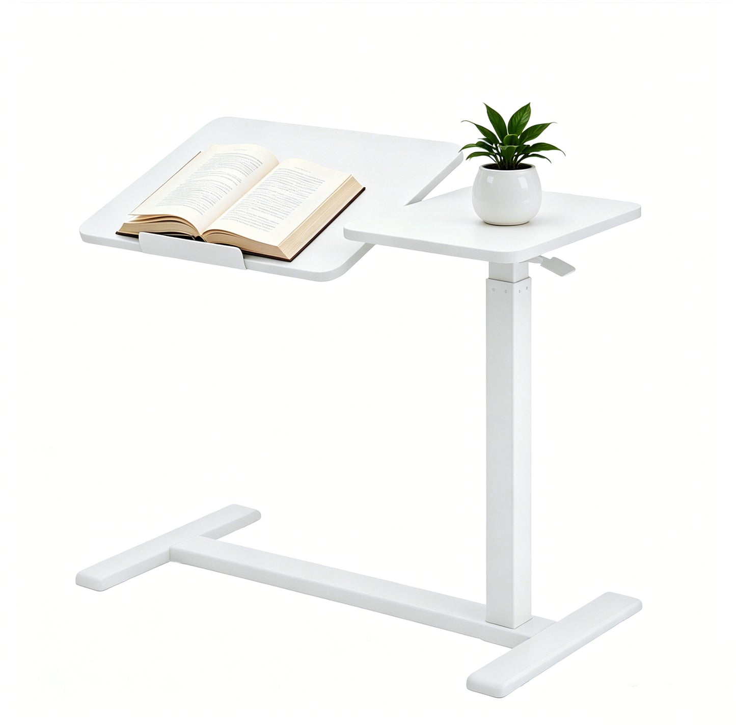 Mobile Adiustable Standing Desk, White image 1