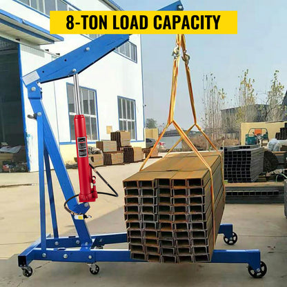 Hydraulic/Pneumatic Long Ram Jack, 8 Tons/17363 lbs Capacity, with Single Piston Pump and Clevis Base, Manual Cherry Picker w/Handle, for Garage/Shop Cranes, Engine Lift Hoist, Red image 8