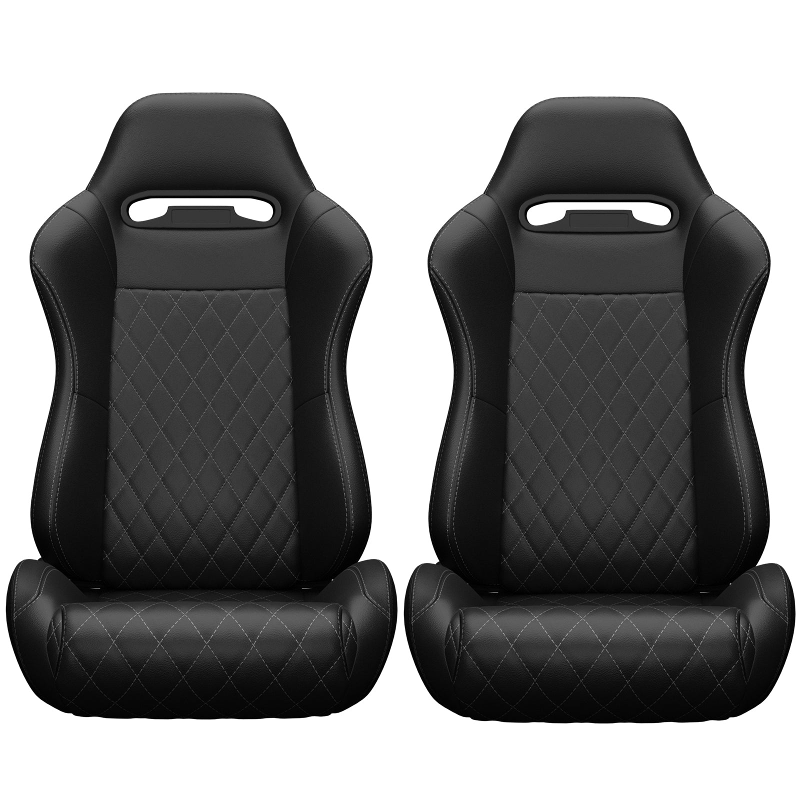 2PC Universal Racing Seats Stitch PVC Leather Reclinable Carbon Look Leather Back With Adjustor Slider(Not Including Seat Bracket) 1 box of 2 pieces image 9