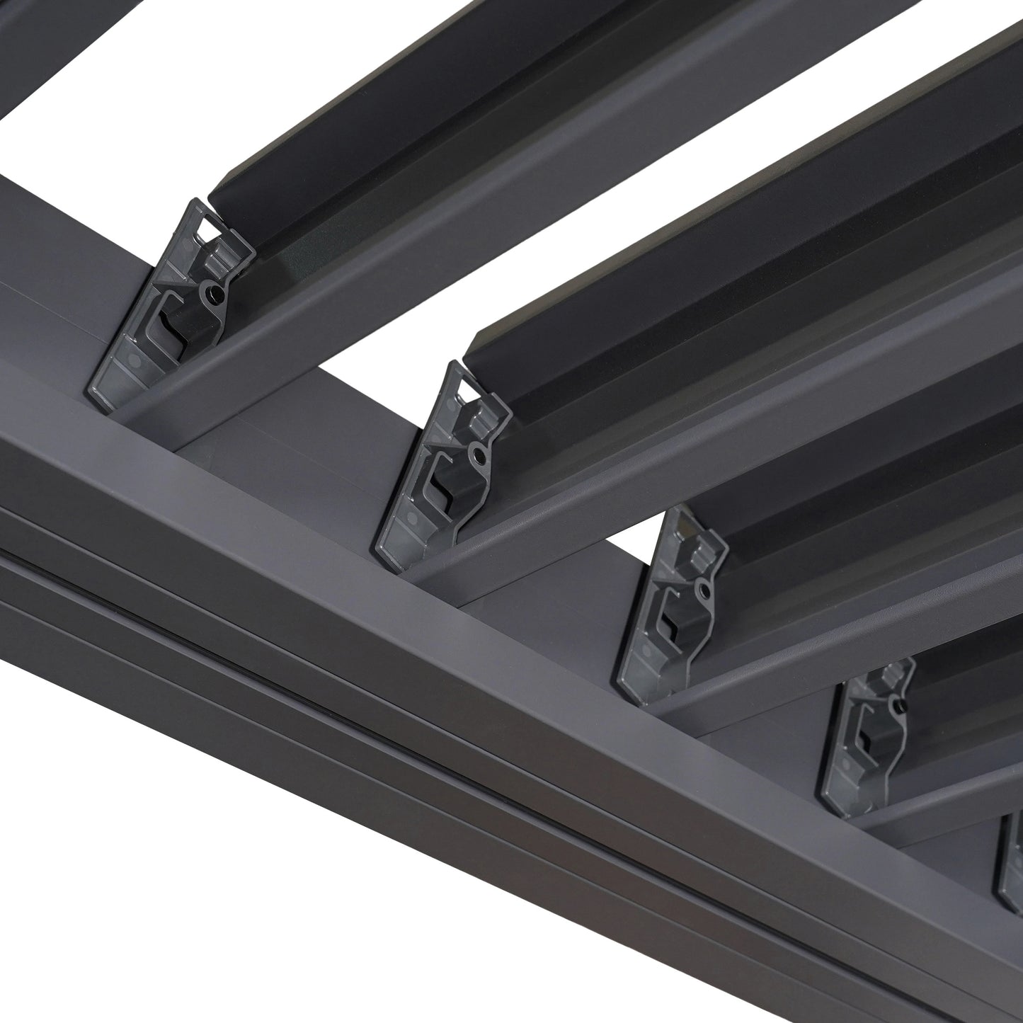Byron Black Outdoor Pergola Aluminum with Adjustable Louvered Roof image 7