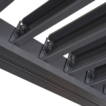 Byron Black Outdoor Pergola Aluminum with Adjustable Louvered Roof image 7